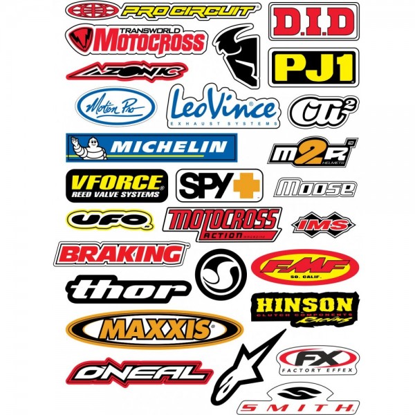 Motosiklet Etiket Sticker Seti Model 5 A4 Boy