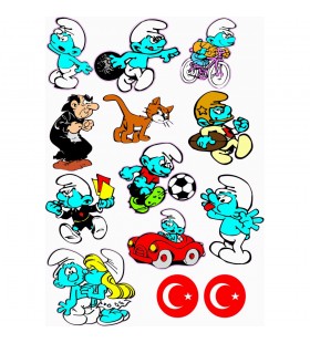 Motosiklet Etiket Sticker Seti Şirinler A4 Boy Motosiklet Etiket Sticker Seti Şirinler A4 Boy